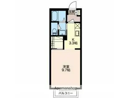 サンフォレスト(1K/1階)の間取り写真