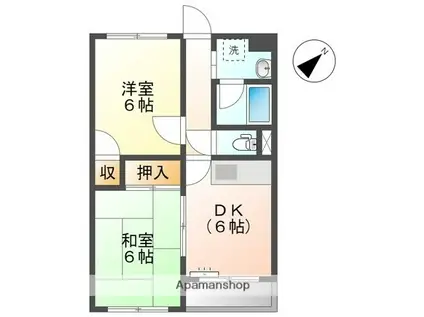 サンハイム徳倉(2DK/3階)の間取り写真