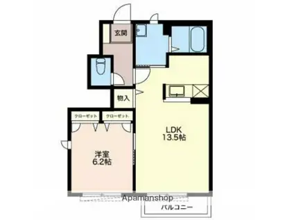 ディアス・FJ(1LDK/1階)の間取り写真