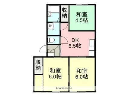 ファミールたきぐち2(3DK/1階)の間取り写真