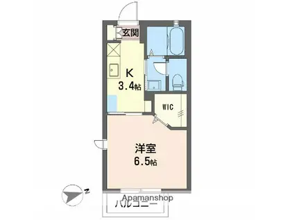 ルーチェ グランパ(1K/1階)の間取り写真