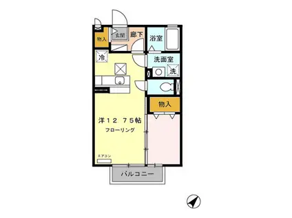 セジュール石原坂(1LDK/1階)の間取り写真