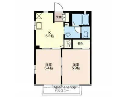 フレグランス21(2K/2階)の間取り写真