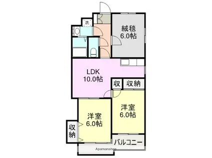 コーポ中山B(3LDK/2階)の間取り写真