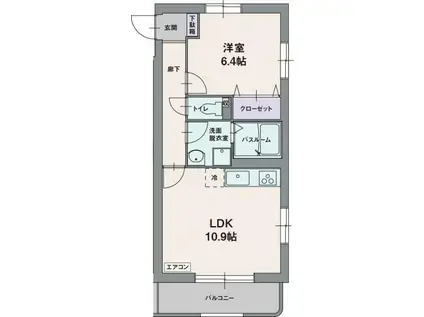 セノーテ(1LDK/2階)の間取り写真