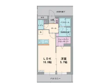 ザ・ハウス(1LDK/4階)の間取り写真