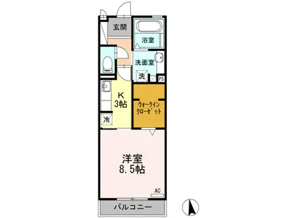 PERFUME2(1K/2階)の間取り写真