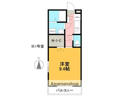 グランリーオ(1K/5階)の間取り写真