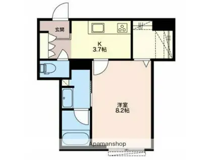 ベレオ フロレゾン Ⅱ(1K/1階)の間取り写真