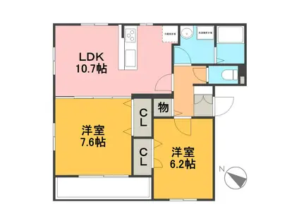 ベルティストン(2LDK/3階)の間取り写真