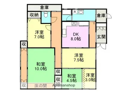 静岡県御殿場市 1階建 築54年(5DK)の間取り写真