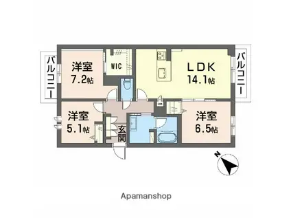 エクラージュ(3LDK/2階)の間取り写真