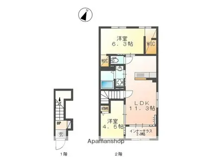 御殿場市御殿場アパート(2LDK/2階)の間取り写真