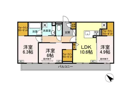 CASA SOLARE(3LDK/2階)の間取り写真