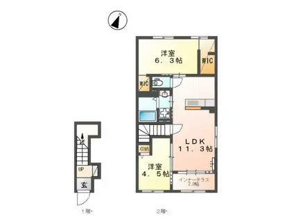 御殿場市御殿場アパート 令和8年2月完工(2LDK/2階)の間取り写真
