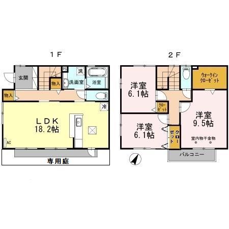 DーROOM神山G・H棟(ディールームコウヤマ)(3LDK)の間取り写真