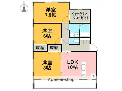 パラーシオ・K(3LDK/2階)の間取り写真