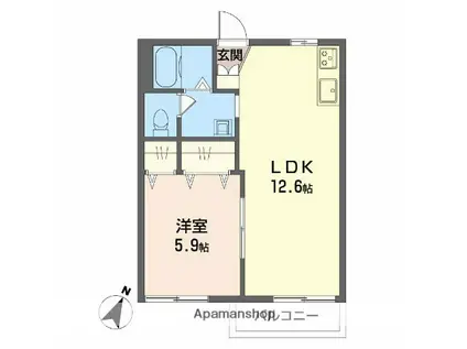 ファミール純(1LDK/2階)の間取り写真