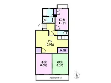 セントラルレジデンス(3LDK/4階)の間取り写真