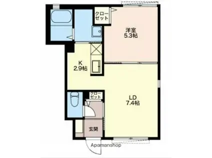 ディアス-J参番館(1LDK/2階)の間取り写真