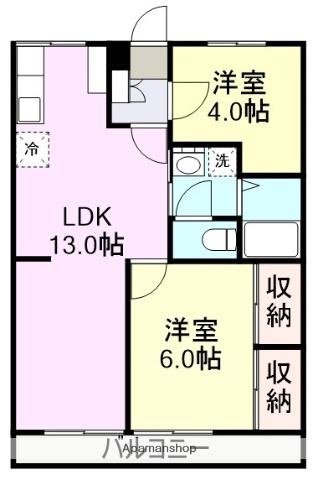 エステートピア上沢(2LDK/2階)の間取り写真