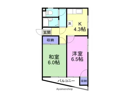 スプリングテラス(2K/4階)の間取り写真