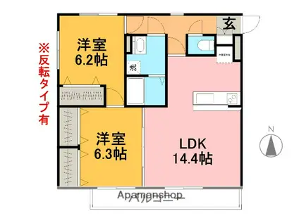 PRIMAVERA(2LDK/3階)の間取り写真