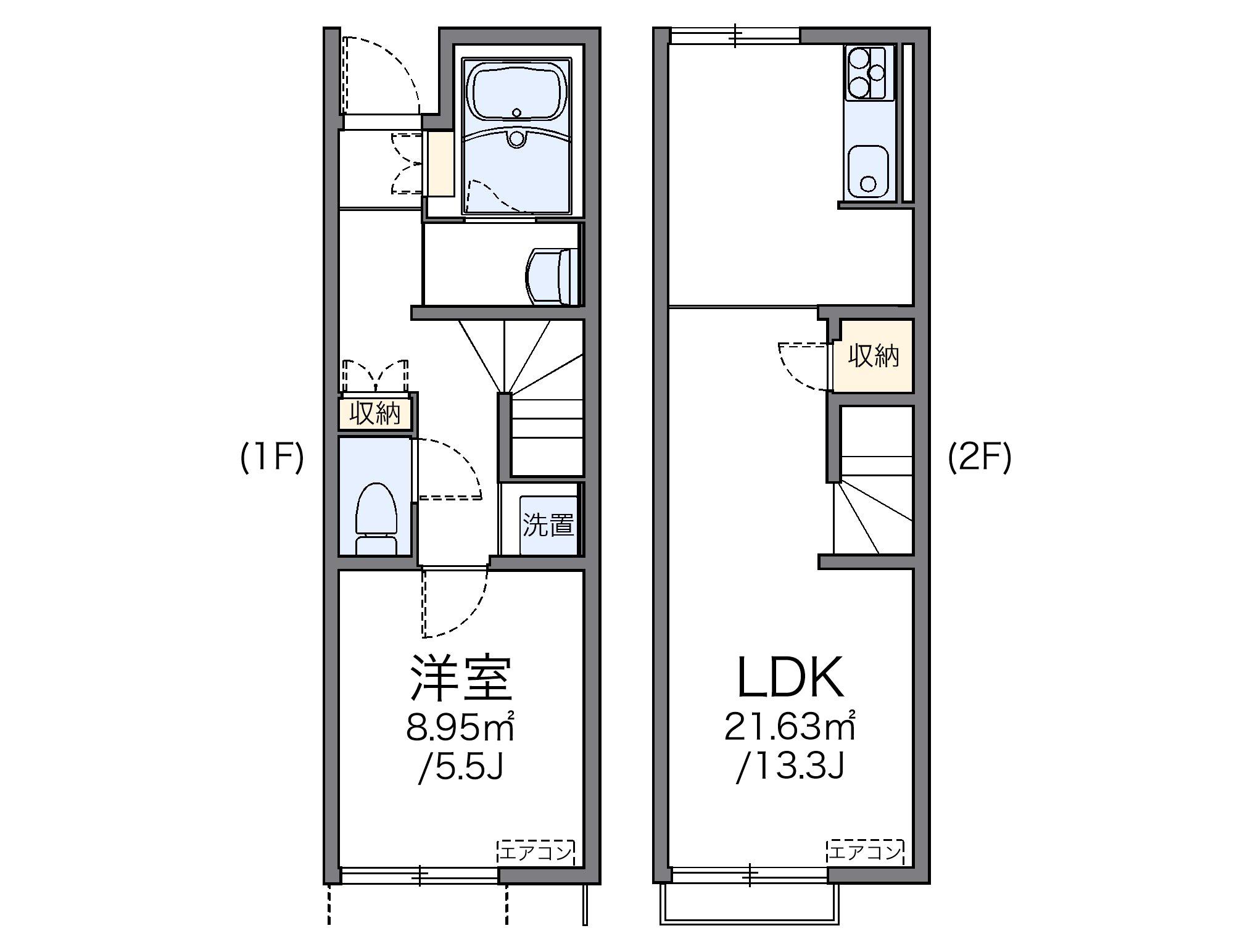 レオネクストFREEDOM(1LDK/1階)の間取り写真