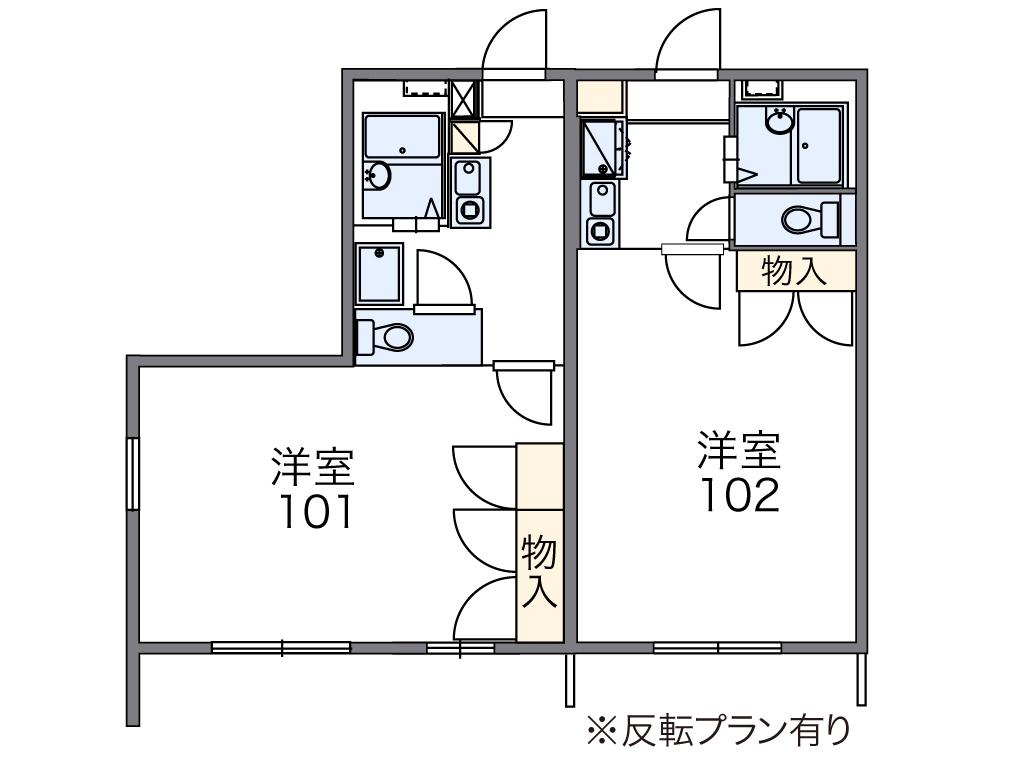 レオパレスプリマベーラ(1K/1階)の間取り写真