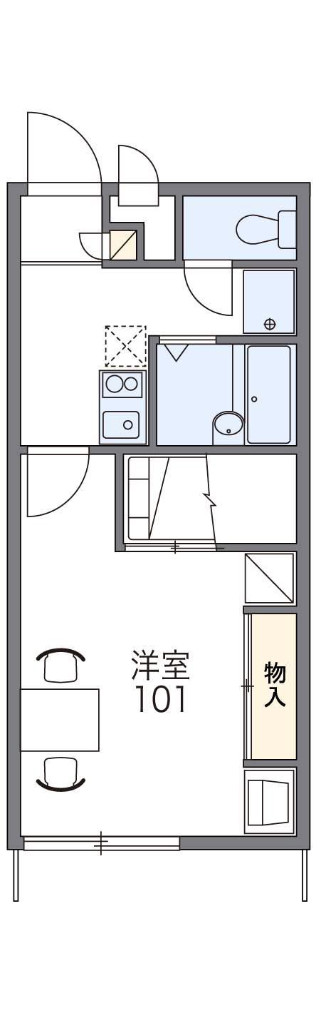 レオパレス微笑(1K/1階)の間取り写真