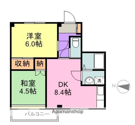 メゾン雅(2DK/3階)の間取り写真