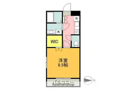 フェリスタ西条町(1K/3階)の間取り写真