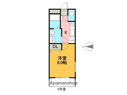 ラプラージュ・ヴェール(1K/1階)の間取り写真