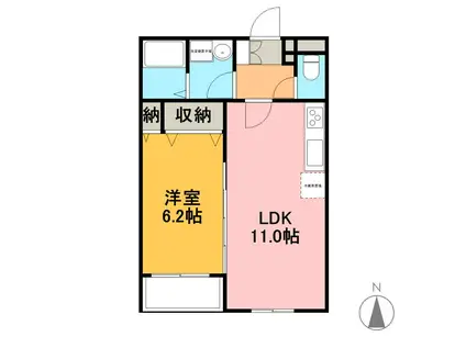 ソブリンハウス(1LDK/1階)の間取り写真