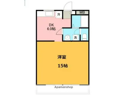 福信ビルⅢ(1DK/1階)の間取り写真