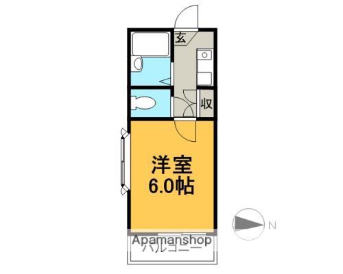 沼北第二(1K/2階)の間取り写真