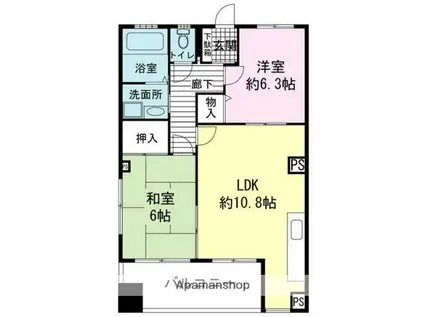 RYU-OWマンション(2LDK/2階)の間取り写真