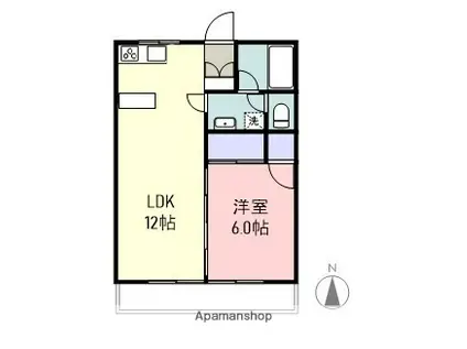 シティーハイム白砂(1LDK/2階)の間取り写真