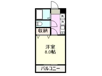 グローリーピア(1K/2階)の間取り写真