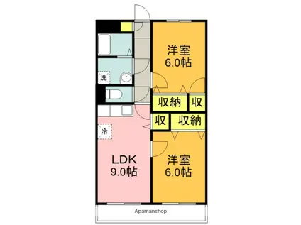 アーバンコートⅡ(2LDK/2階)の間取り写真