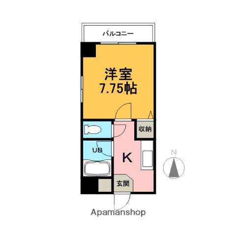 リエス沼津平町(1K/4階)の間取り写真
