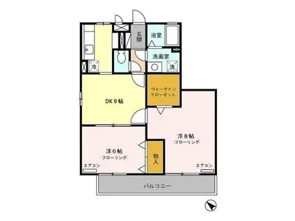 グランメール(2DK/2階)の間取り写真