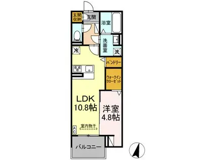 DIOSPERSIMMON長泉 I棟(1LDK/2階)の間取り写真