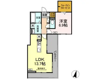 DIOSPERSIMMON長泉 I棟(1LDK/3階)の間取り写真
