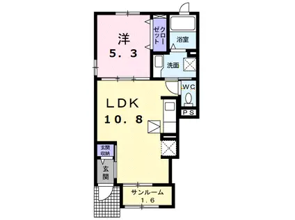 スマイル(1LDK/1階)の間取り写真