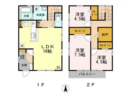 東海道本線 沼津駅 バス乗車時間:8分 富士急シティバス 天神ヶ尾バス停で下車 徒歩3分 2階建 築10年(3LDK)の間取り写真
