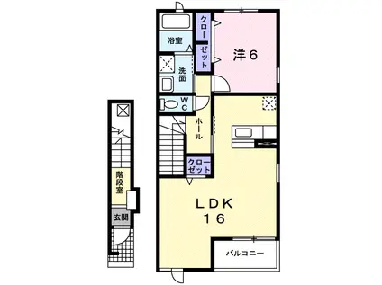 ルミーナ Ⅲ(1LDK/2階)の間取り写真