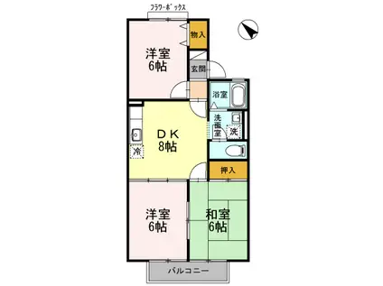 ルポ・ボナール(3DK/1階)の間取り写真