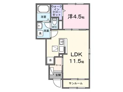 プレッソ(1LDK/1階)の間取り写真