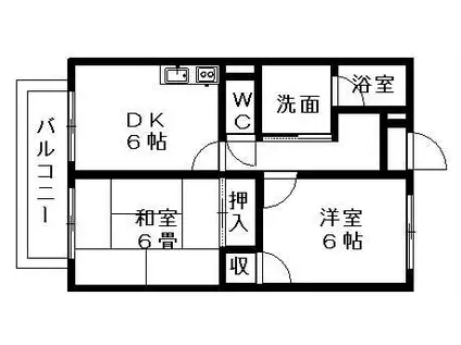 SURPLUS志太(2DK/2階)の間取り写真